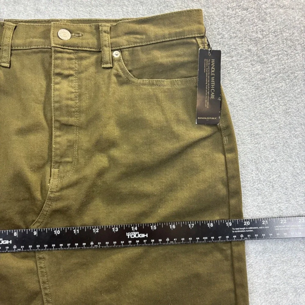 Banana Republic Olive Green Denim Pencil‎ Skirt Size 8